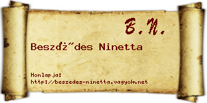 Beszédes Ninetta névjegykártya